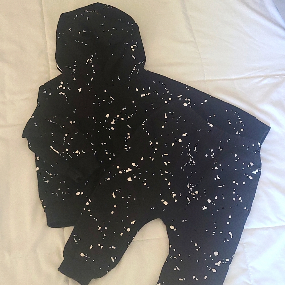 Baby Splatter Hoodie and Jogger set 6-9M